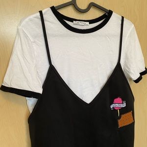 Zara set t-shirt + dress size XS